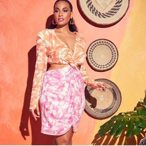 Melissa Mercedes x Eloquii Sequin Blocked Twist Cutout Mini Dress Size 16